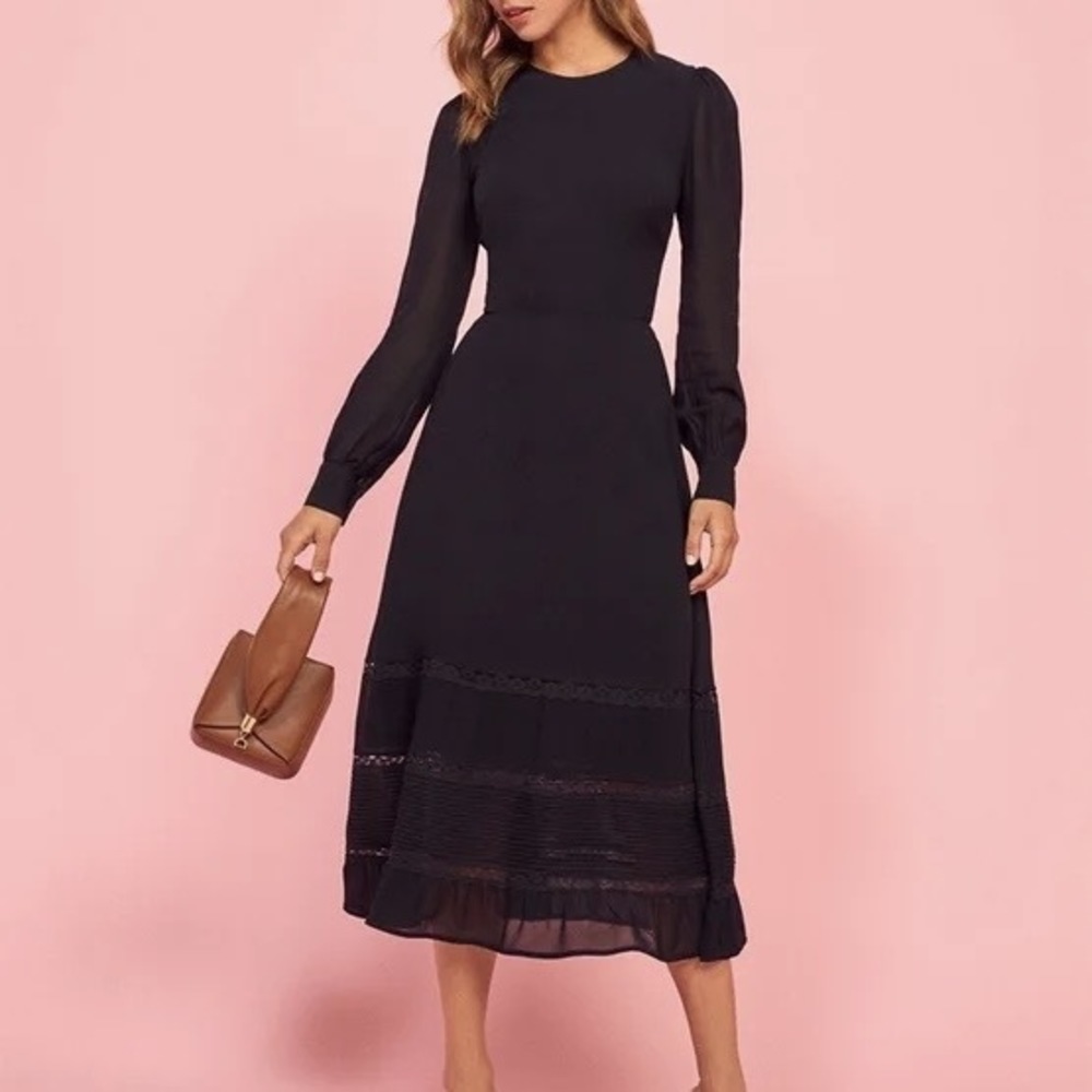 Reformation Valerie Dress (Black)